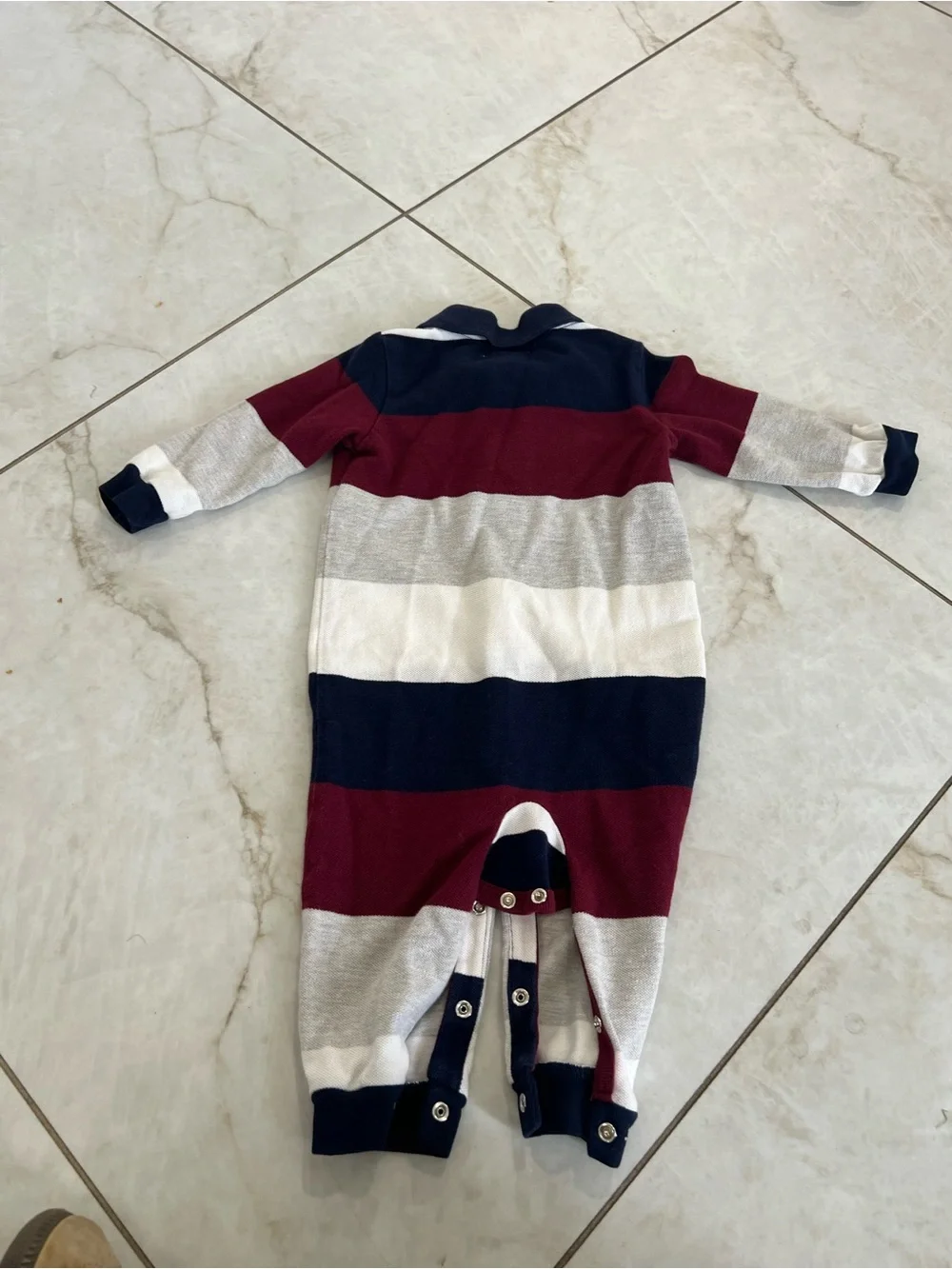 Ralph Lauren Multicolor Colorblock Rugby Striped Coverall One Piece Size 9 Mnth